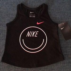 Nike 2T Girls Blk/Pnk/Wht Racer Back Tank Top NWT